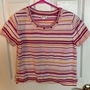 Christopher & Banks medium pink striped shirt